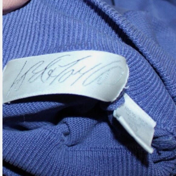 Lord & Taylor Purple Silk Sweater Pullover Top Vtg Large Mock Neck Short Sleeve - Picture 3 of 5